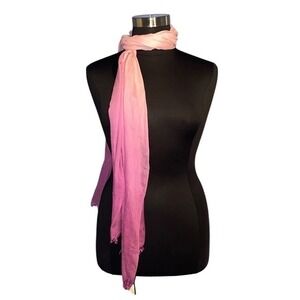 Unbranded Women Ombre Pink Scarf‎ Lightweight Sheer Wrap Shawl Thrashed